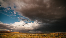 storm moving over a prairie 
