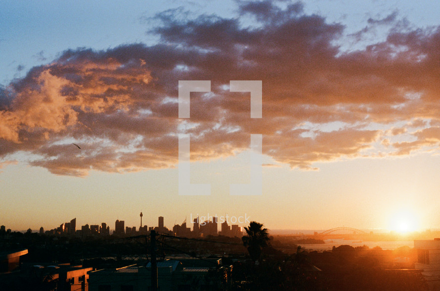 Sunset over City of Sydney
