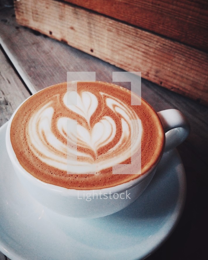 heart shape in a latte 