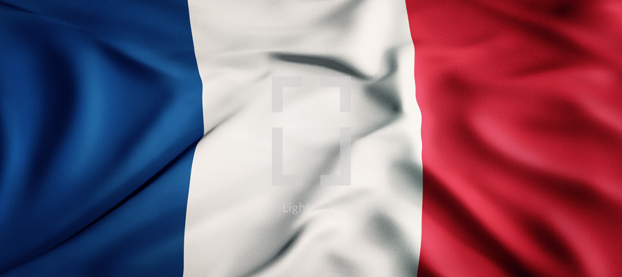 French flag with wrinkles 