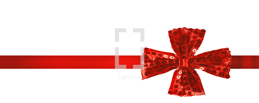 Christmas gift with red ribbon background 