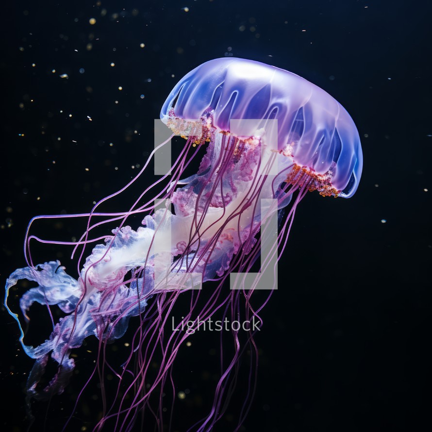 Jellyfish swimming in the water. Jellyfish is a marine life