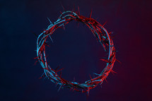Colored Crown Of Thorns On A Dark Background