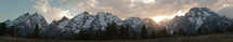 panorama of snow capped mountains 