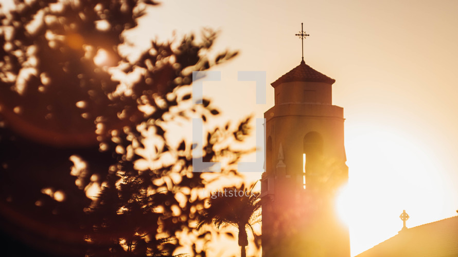 sunburst and church steeple 