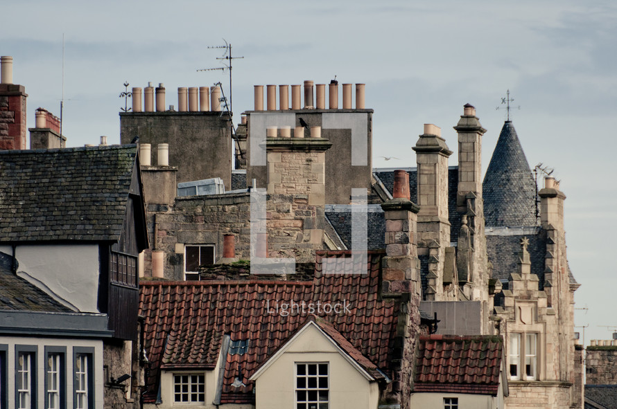 rooftops of buildings in Edinburgh 
