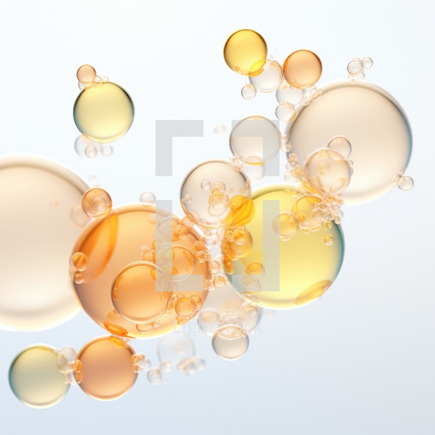 Bubbles of oil on a light background.