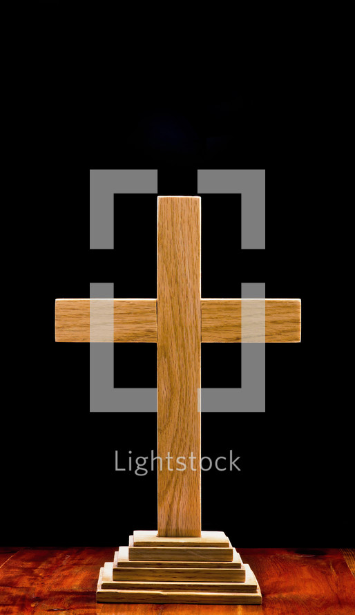cross on a black background 