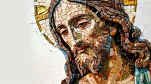 Mosaic of Jesus Christ. Abstract colorful Illustration