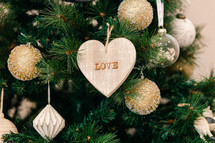 heart shaped ornament with the word Love 