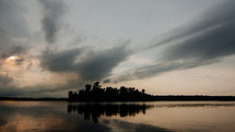 lake at sunset 