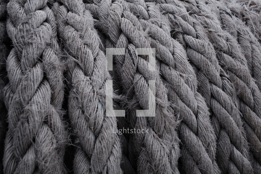 Roll of ship ropes as background texture