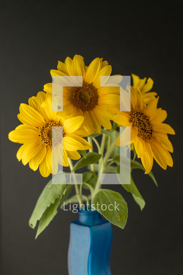 vase of yellow flowers 