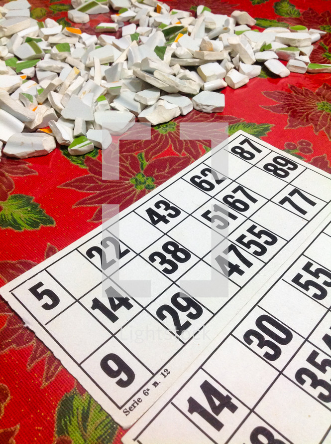 Neapolitan tombola game. Traditional Christmas game similar to bingo.