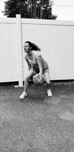 woman playing basketball 