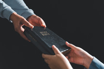 Hands holding the Bible