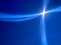 cross sun refraction in blue sky