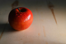 red apple with condensation 