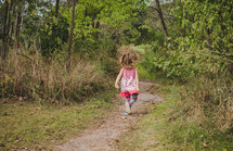girl running on a path 