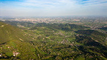Breathtaking Nature Scenery In Bassano del Grappa, Vicenza Province, Italy. Drone Shot