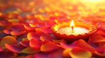 Diwali Diya with Rose Petals