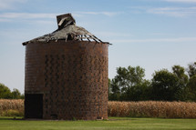 old silo on a farm 