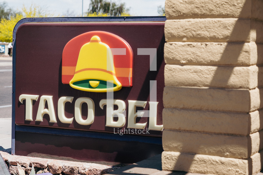 A vintage Taco Bell sign.