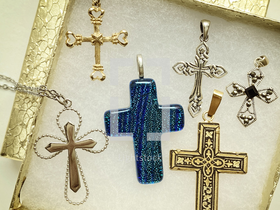 a collection of cross pendants to wear to witness faith in the Lord Jesus Christ