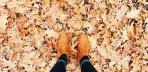 boots in fall leaves 