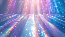 Vibrant Light Rays on a Sparkling Surface