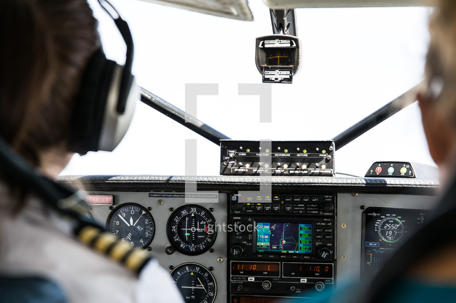 a pilot in the cockpit 
