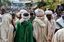 crowds in a market at a celebration in Ethiopia 