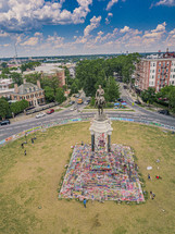 The Robert E Lee Monument in Richmond Virginia days after the protesting. 
