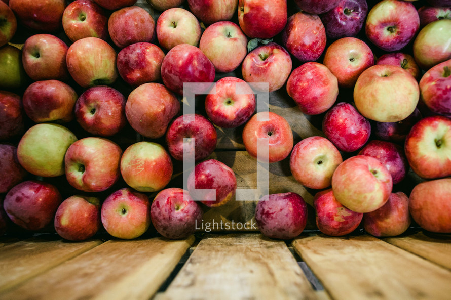 apples in a crate 