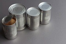 canned goods on a white background 