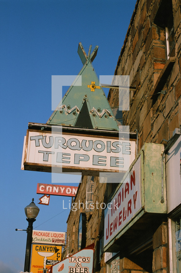 Torquoise Tepee sign