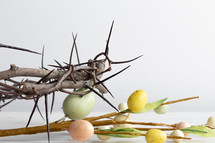 crown of thorns and Easter eggs 