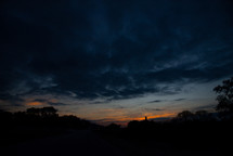 dark clouds at dusk 