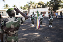 military salute at a graduation ceremony in Africa