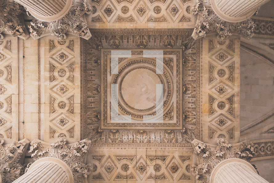 ceiling of the Pantheon in Paris 