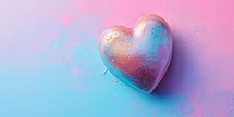 Valentine's day background. Iridescent Heart on a Vibrant Background