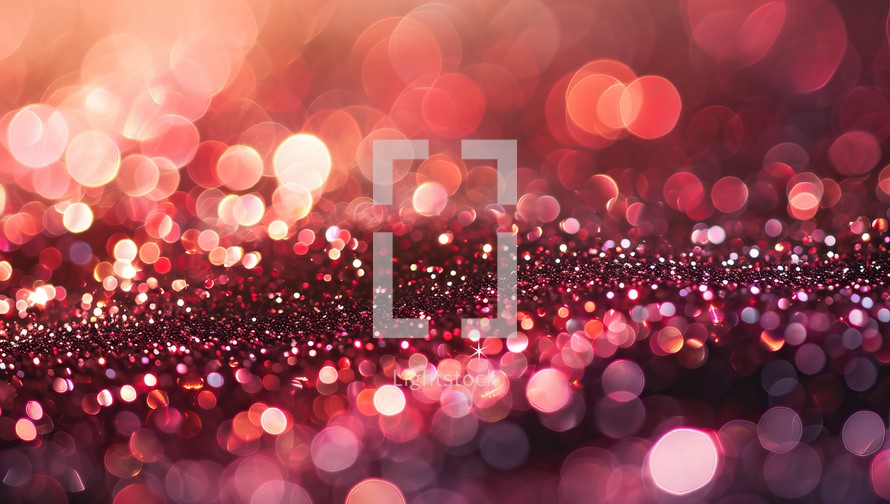 abstract bokeh background with red and pink glitter defocused lights