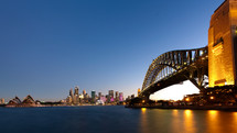 Sydney Harbour Bridge at dusk 