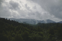 grey clouds over mountains