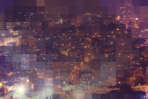 mosaic styled city - night view