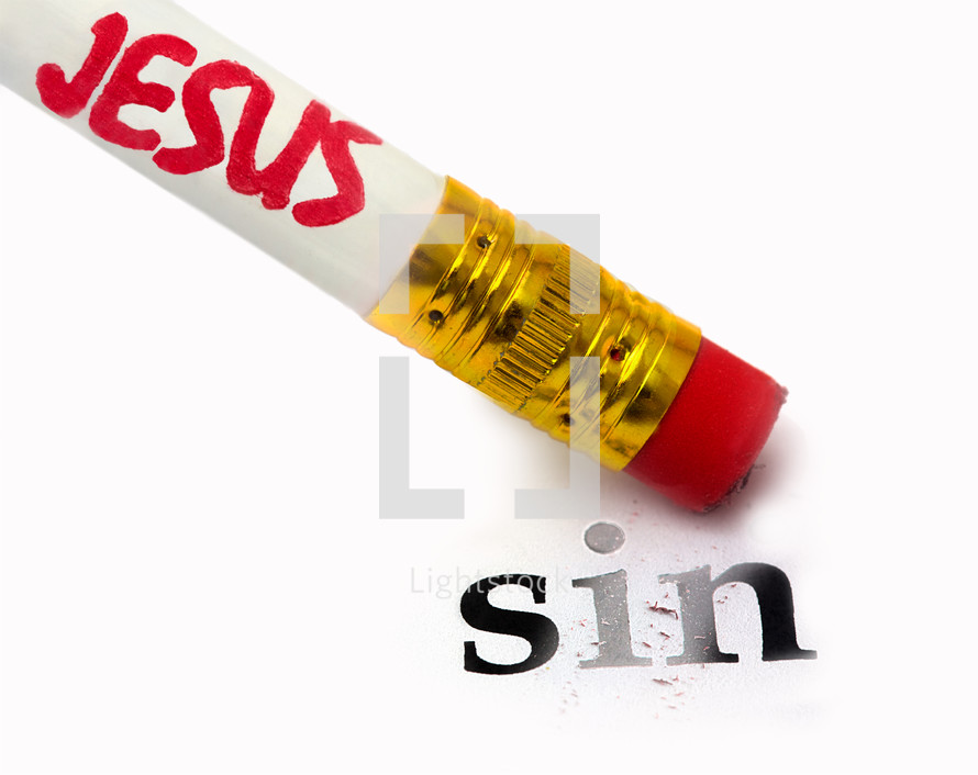 Jesus erasing sin
