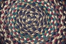 multicolored circular rug pattern 