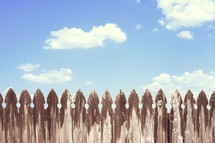 fence top and sky
