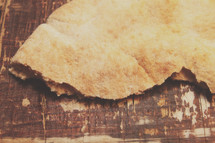 pita bread on wood board