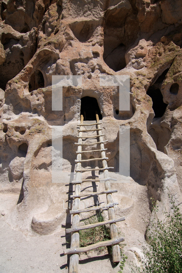ladder to a cave